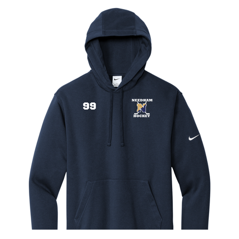 Needham Girls Varsity Nike Club Fleece Sleeve Swoosh Pullover Hoodie