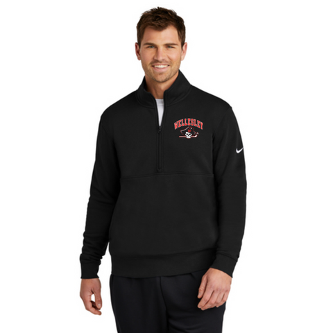 Wellesley Nike Club Fleece Sleeve Swoosh 1/2-Zip