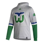 Hartford Whaler adidas Gray/Green Reverse Retro Pullover Hoodie