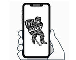 Hockey Player Phone Decal Painted Pastime