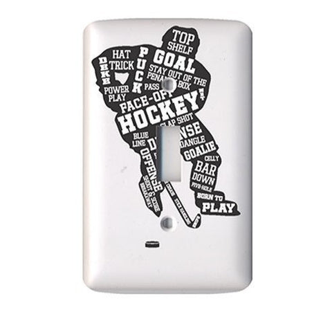 Hockey Player Light Switch Cover Painted Pastime