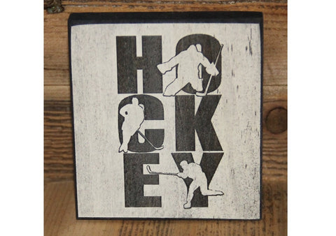 Hockey Vertical With Players Painted Pastime